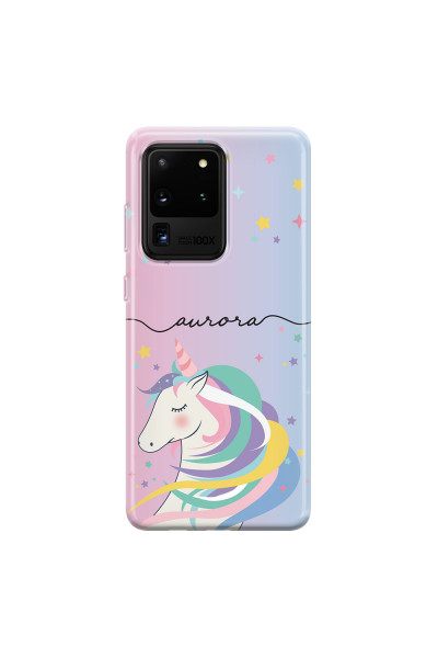 SAMSUNG - Galaxy S20 Ultra - Soft Clear Case - Pink Unicorn Handwritten