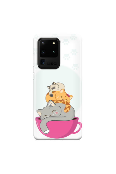 SAMSUNG - Galaxy S20 Ultra - Soft Clear Case - Sleep Tight Kitty