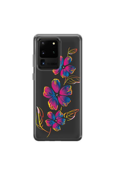 SAMSUNG - Galaxy S20 Ultra - Soft Clear Case - Spring Flowers In The Dark