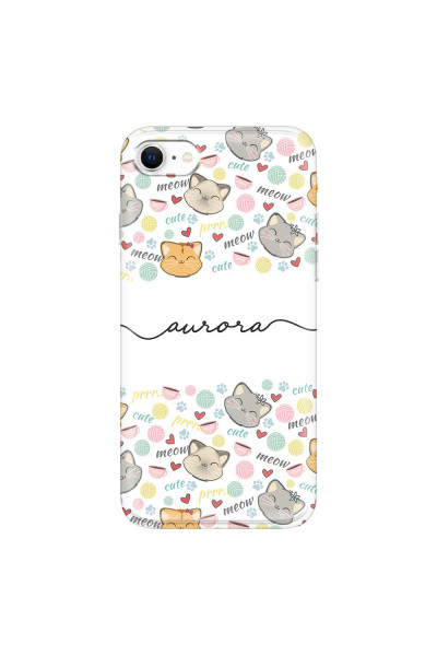 APPLE - iPhone SE 2020 - Soft Clear Case - Cute Kitten Pattern