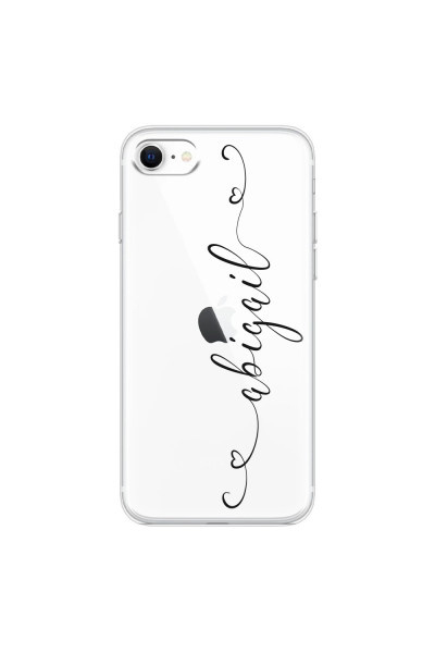 APPLE - iPhone SE 2020 - Soft Clear Case - Hearts Handwritten Black