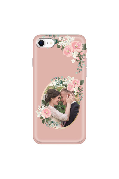 APPLE - iPhone SE 2020 - Soft Clear Case - Pink Floral Mirror Photo
