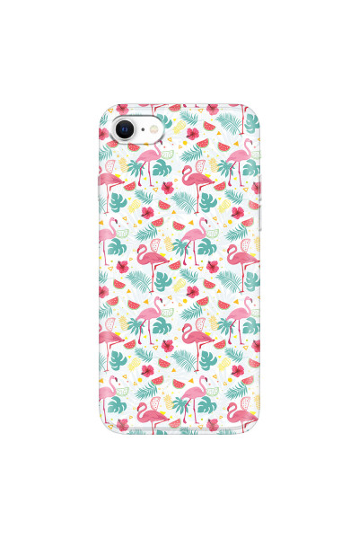 APPLE - iPhone SE 2020 - Soft Clear Case - Tropical Flamingo II