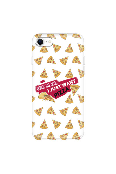 APPLE - iPhone SE 2020 - Soft Clear Case - Want Pizza Men Phone Case