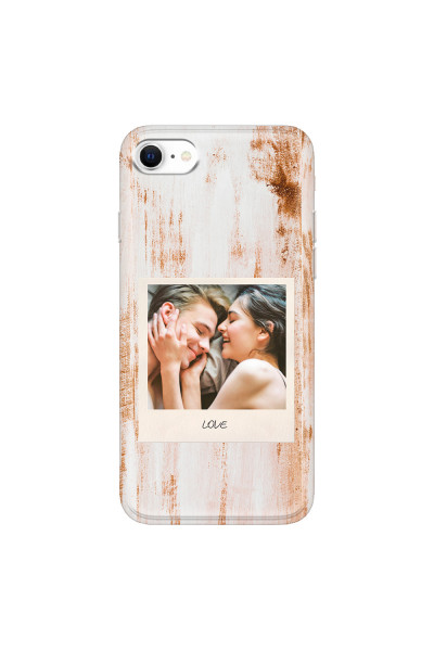APPLE - iPhone SE 2020 - Soft Clear Case - Wooden Polaroid