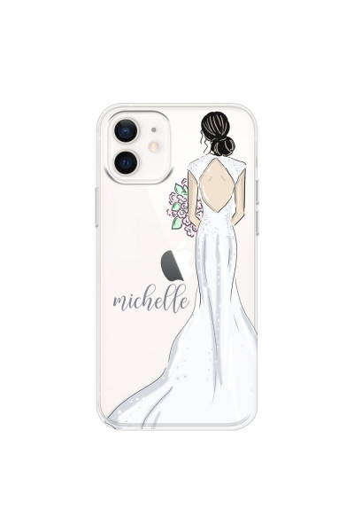 APPLE - iPhone 12 Mini - Soft Clear Case - Bride To Be Blackhair Dark
