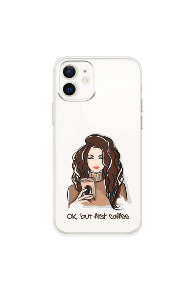 APPLE - iPhone 12 Mini - Soft Clear Case - But First Coffee