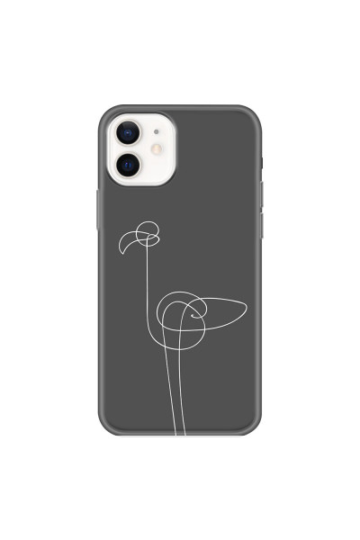 APPLE - iPhone 12 Mini - Soft Clear Case - Flamingo Drawing