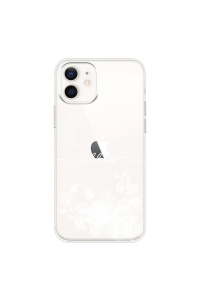 APPLE - iPhone 12 Mini - Soft Clear Case - Handwritten White Lace
