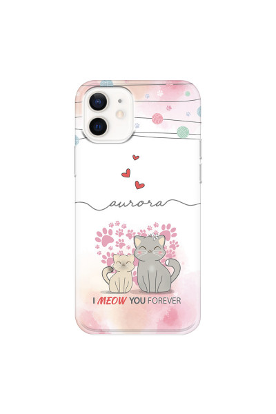 APPLE - iPhone 12 Mini - Soft Clear Case - I Meow You Forever