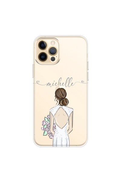 APPLE - iPhone 12 Pro - Soft Clear Case - Bride To Be Brunette II. Dark