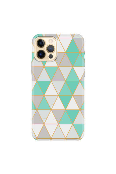 APPLE - iPhone 12 Pro - Soft Clear Case - Green Triangle Pattern