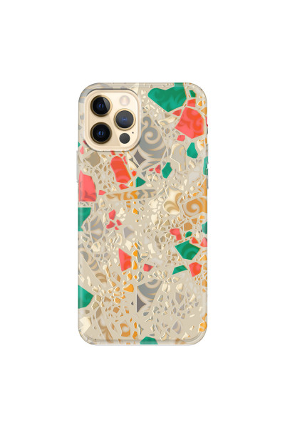 APPLE - iPhone 12 Pro - Soft Clear Case - Terrazzo Design Gold