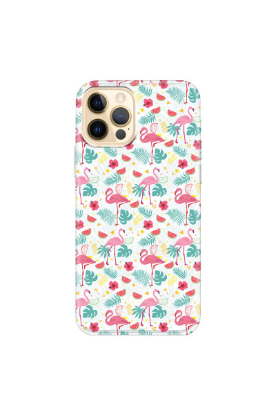 APPLE - iPhone 12 Pro - Soft Clear Case - Tropical Flamingo II