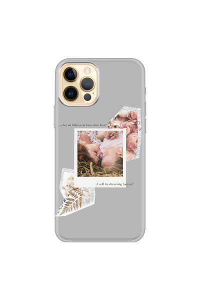 APPLE - iPhone 12 Pro - Soft Clear Case - Vintage Grey Collage Phone Case