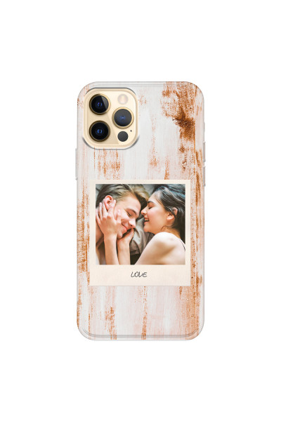 APPLE - iPhone 12 Pro - Soft Clear Case - Wooden Polaroid