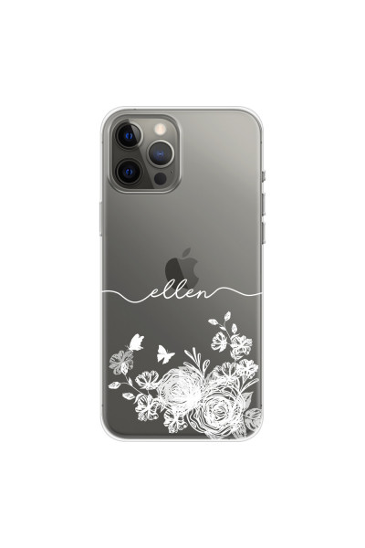APPLE - iPhone 12 Pro Max - Soft Clear Case - Handwritten White Lace