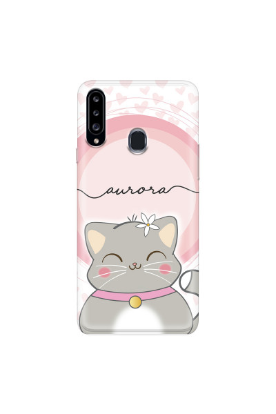 SAMSUNG - Galaxy A20S - Soft Clear Case - Kitten Handwritten