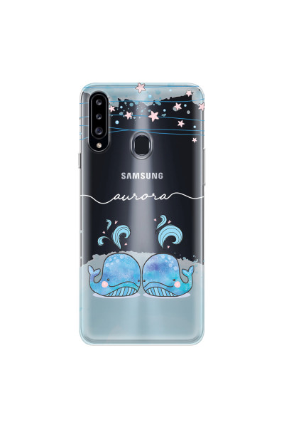 SAMSUNG - Galaxy A20S - Soft Clear Case - Little Whales White