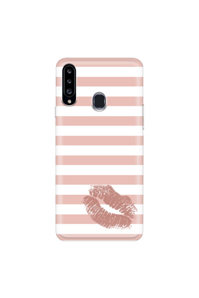SAMSUNG - Galaxy A20S - Soft Clear Case - Pink Lipstick