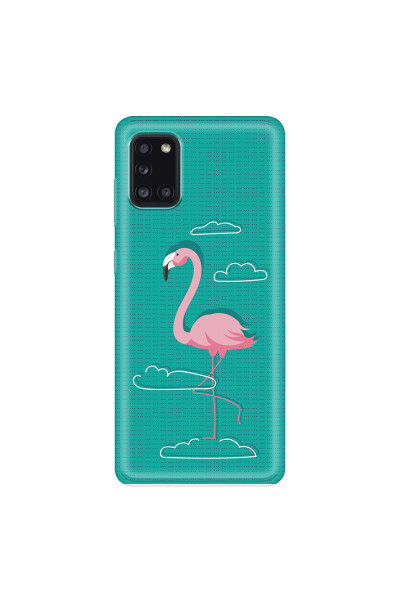 SAMSUNG - Galaxy A31 - Soft Clear Case - Cartoon Flamingo