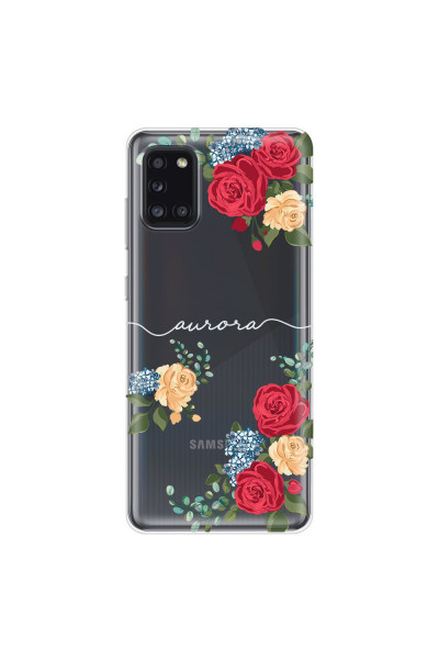 SAMSUNG - Galaxy A31 - Soft Clear Case - Red Floral Handwritten Light 