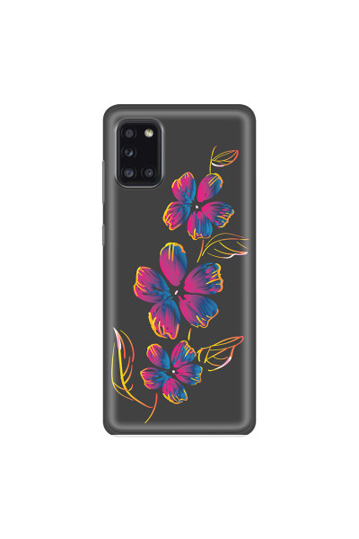 SAMSUNG - Galaxy A31 - Soft Clear Case - Spring Flowers In The Dark