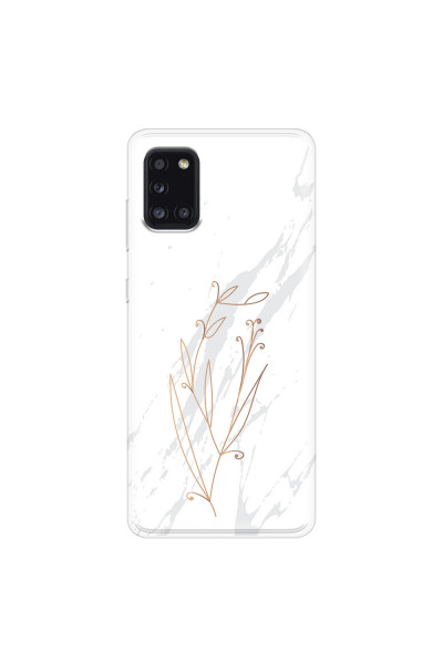 SAMSUNG - Galaxy A31 - Soft Clear Case - White Marble Flowers