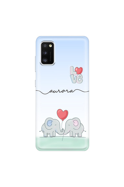 SAMSUNG - Galaxy A41 - Soft Clear Case - Elephants in Love
