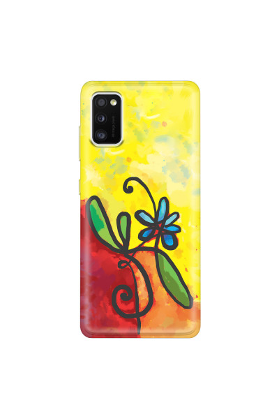 SAMSUNG - Galaxy A41 - Soft Clear Case - Flower in Picasso Style