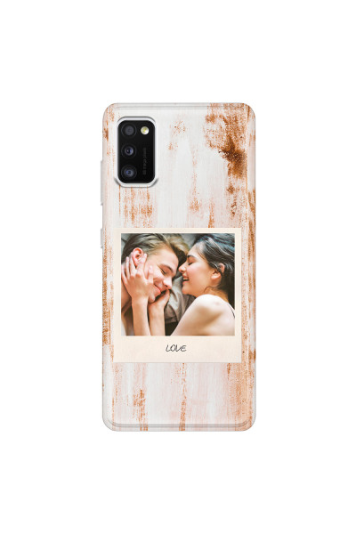 SAMSUNG - Galaxy A41 - Soft Clear Case - Wooden Polaroid