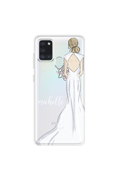 SAMSUNG - Galaxy A21S - Soft Clear Case - Bride To Be Blonde