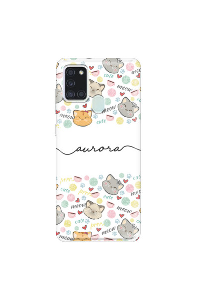 SAMSUNG - Galaxy A21S - Soft Clear Case - Cute Kitten Pattern