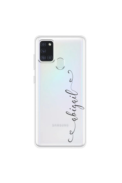 SAMSUNG - Galaxy A21S - Soft Clear Case - Little Hearts Handwritten Black