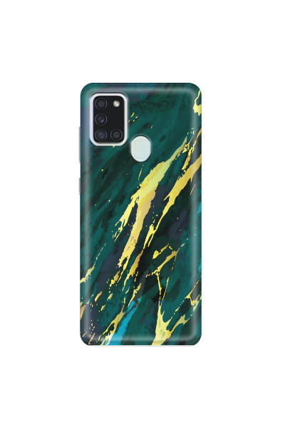 SAMSUNG - Galaxy A21S - Soft Clear Case - Marble Emerald Green