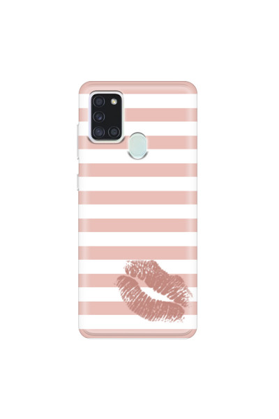 SAMSUNG - Galaxy A21S - Soft Clear Case - Pink Lipstick