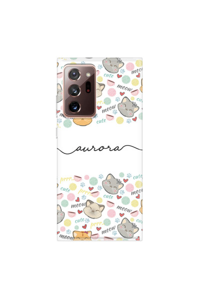 SAMSUNG - Galaxy Note20 Ultra - Soft Clear Case - Cute Kitten Pattern