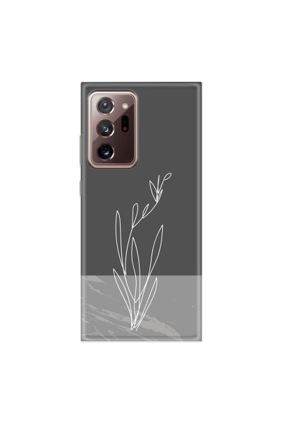 SAMSUNG - Galaxy Note20 Ultra - Soft Clear Case - Dark Grey Marble Flower