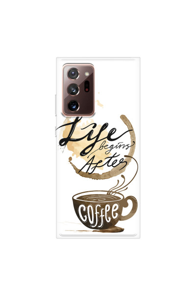 SAMSUNG - Galaxy Note20 Ultra - Soft Clear Case - Life begins after coffee