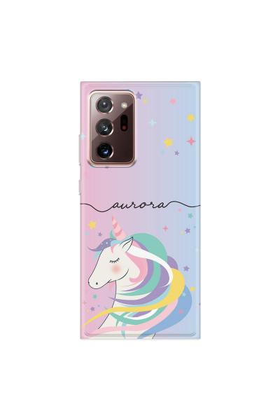 SAMSUNG - Galaxy Note20 Ultra - Soft Clear Case - Pink Unicorn Handwritten