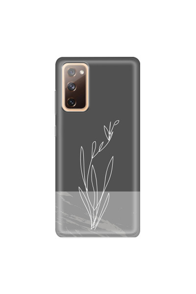 SAMSUNG - Galaxy S20 FE - Soft Clear Case - Dark Grey Marble Flower