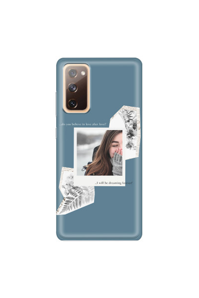 SAMSUNG - Galaxy S20 FE - Soft Clear Case - Vintage Blue Collage Phone Case