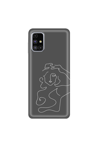 SAMSUNG - Galaxy M51 - Soft Clear Case - Grey Silhouette