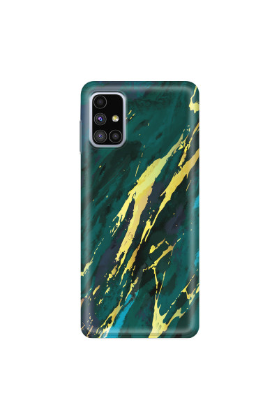 SAMSUNG - Galaxy M51 - Soft Clear Case - Marble Emerald Green