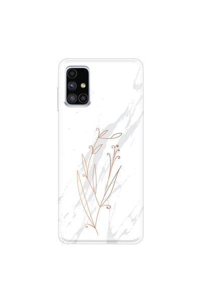 SAMSUNG - Galaxy M51 - Soft Clear Case - White Marble Flowers