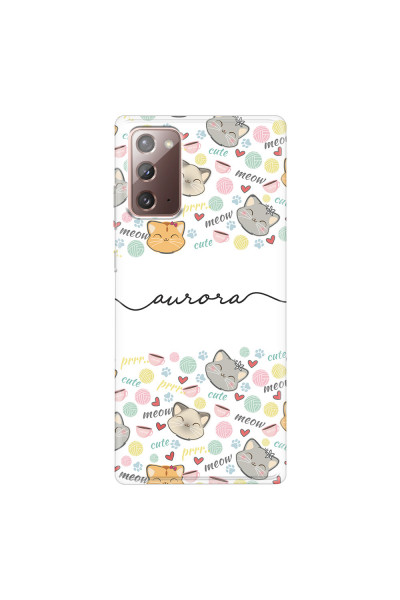 SAMSUNG - Galaxy Note20 - Soft Clear Case - Cute Kitten Pattern