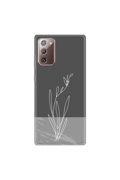 SAMSUNG - Galaxy Note20 - Soft Clear Case - Dark Grey Marble Flower