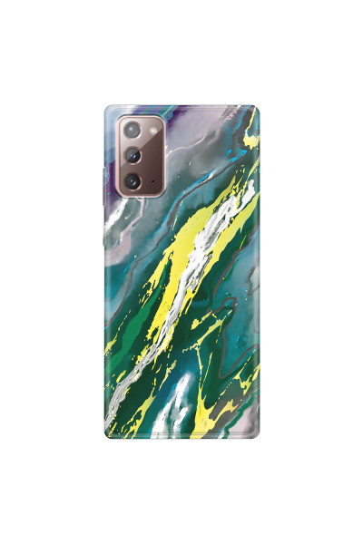 SAMSUNG - Galaxy Note20 - Soft Clear Case - Marble Rainforest Green