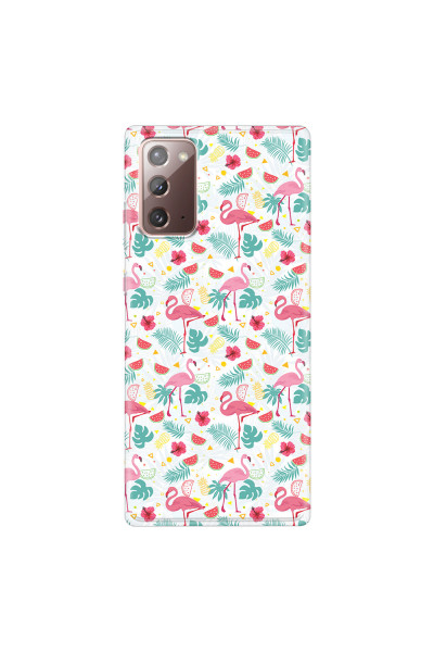 SAMSUNG - Galaxy Note20 - Soft Clear Case - Tropical Flamingo II