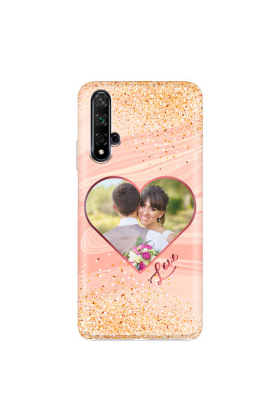 HUAWEI - Nova 5T - Soft Clear Case - Glitter Love Heart Photo